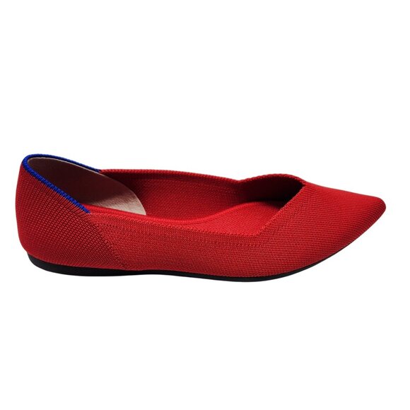 Rothys Bright Red Pointed Toe Womens Flats Size 5.5 - Picture 5 of 13